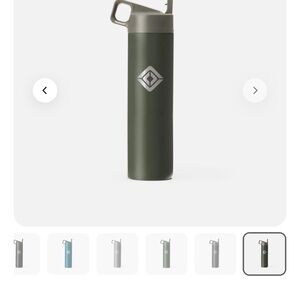 NWT Rivian 20 oz Green Insulated Water Bottle with straw. Hot/Cold